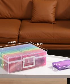 Alternative view of novelinks Transparent 4 x 6 Photo Cases and Clear Craft Keeper with Handle. 16 Inner Photo Organizers & Photo Storage Box. Plastic Photo Storage Containers (Multi-colored)