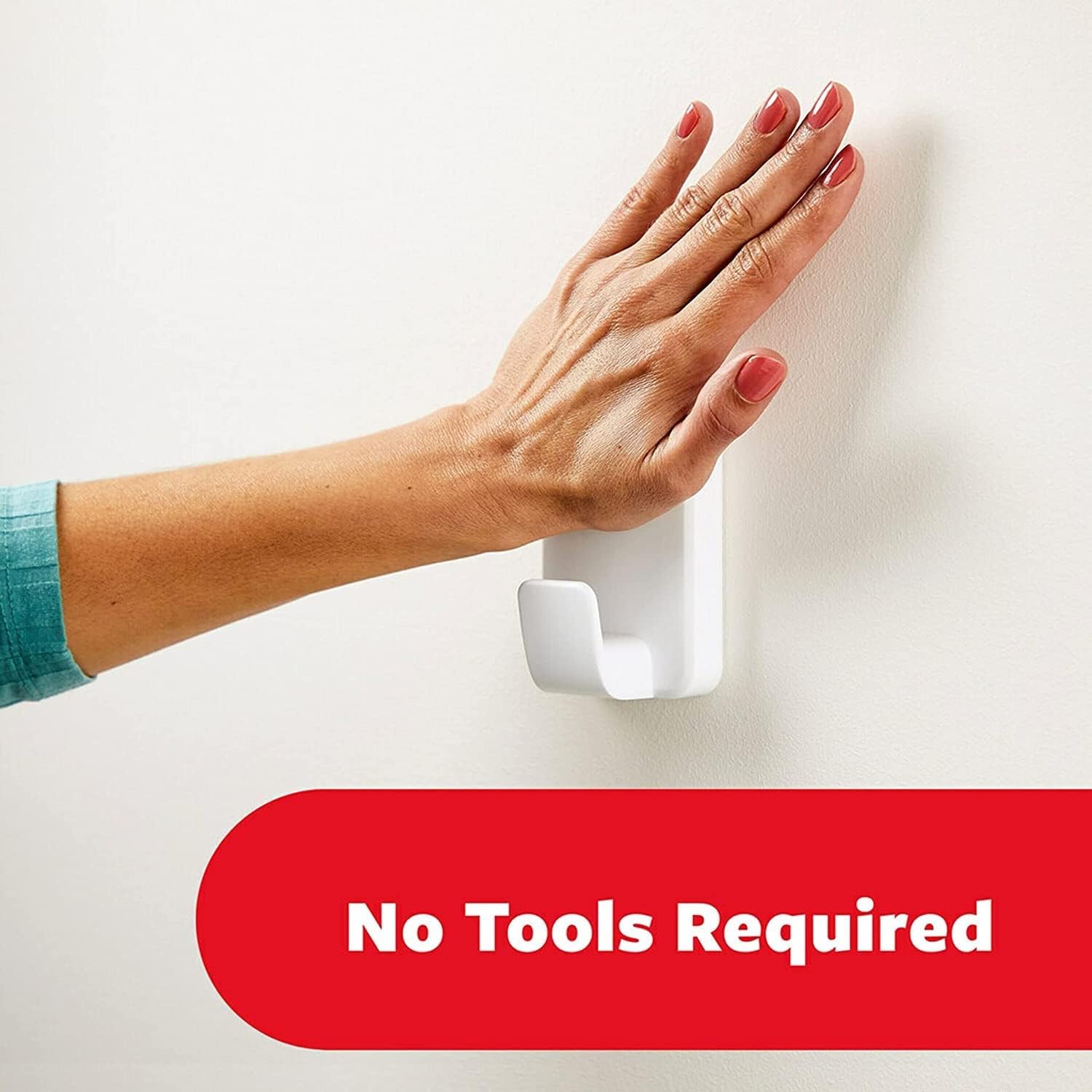 Command 15 Lb XL Heavyweight Wall Hook. Damage Free Hanging Wall Hook with Adhesive Strips. Heavy Duty Single Wall Hook for Hanging Back to School Organizers. 2 White Hooks and 8 Strips - Image 5