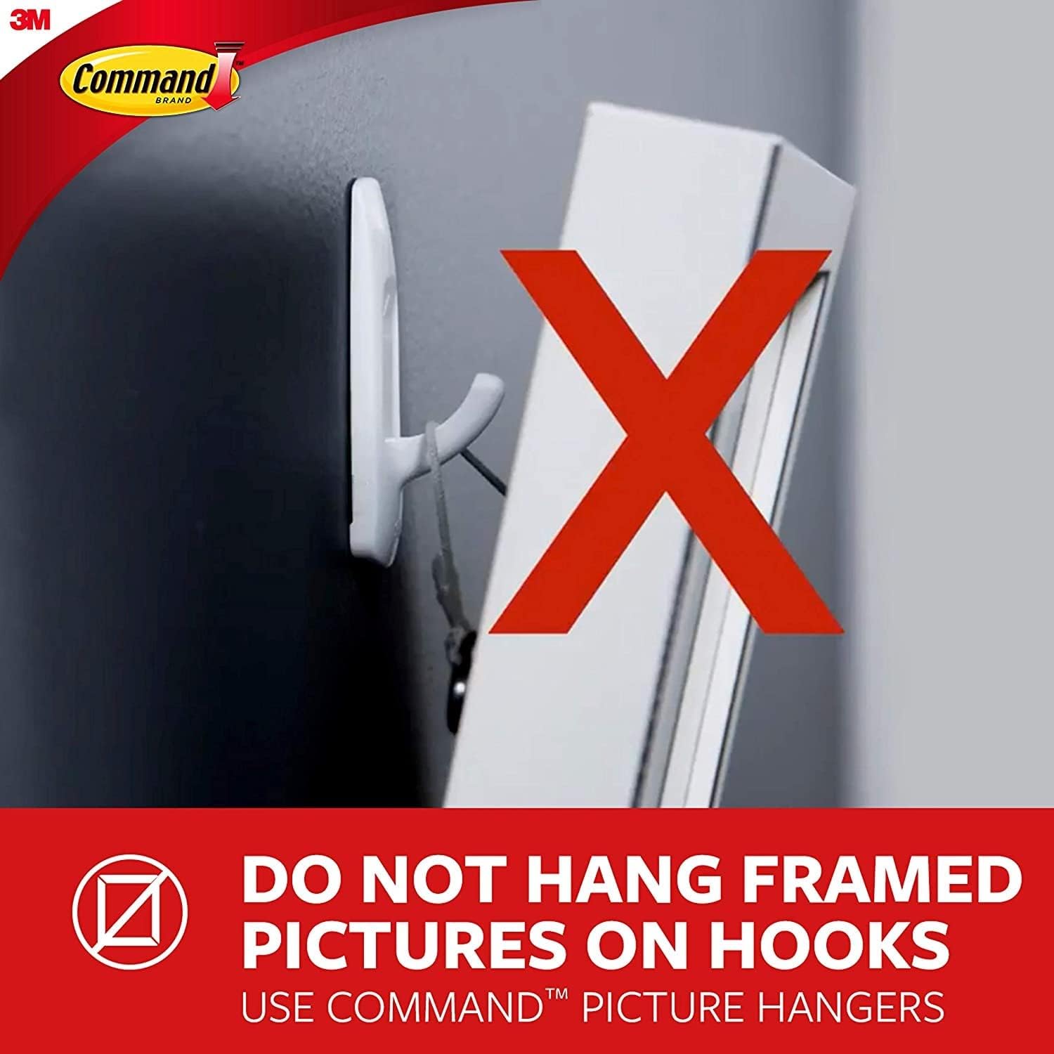 Command 15 Lb XL Heavyweight Wall Hook. Damage Free Hanging Wall Hook with Adhesive Strips. Heavy Duty Single Wall Hook for Hanging Back to School Organizers. 2 White Hooks and 8 Strips - Image 9