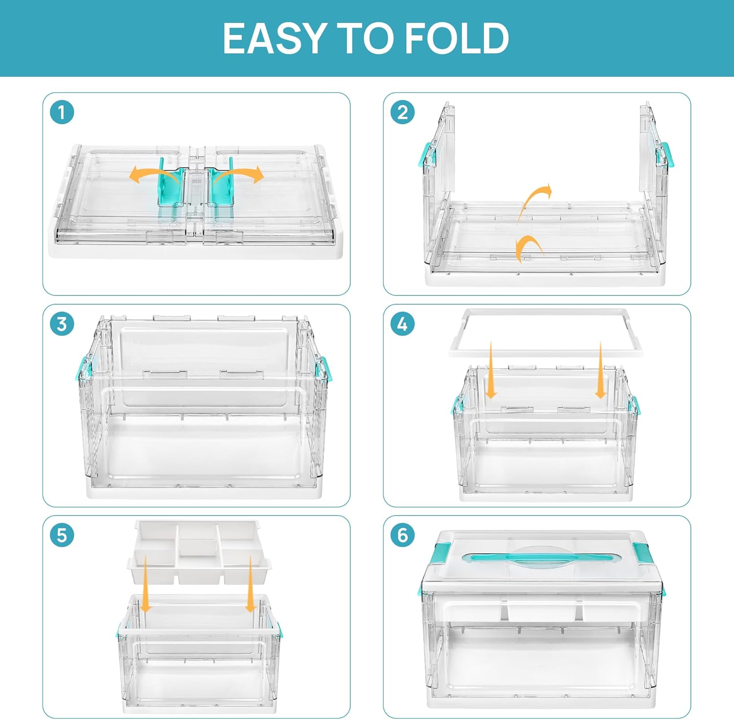 Vtopmart 24 QT Clear Plastic Craft Organizers and Storage Box with Removable Trays and Dividers.Art Supply Organizers and Storage.Ideal Containers for coloring Books.Craft Supplies.1 Pack - Image 2
