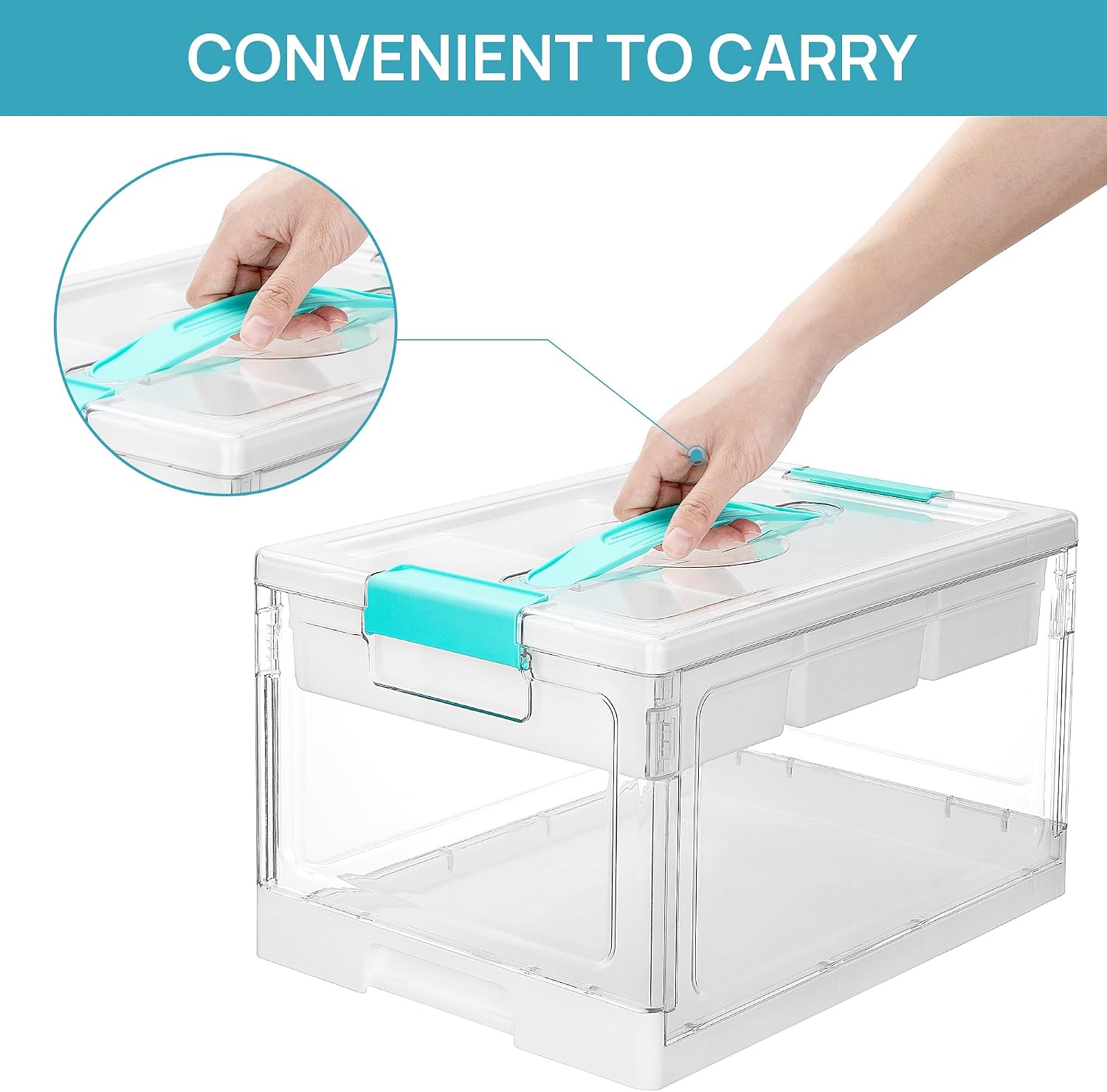 Vtopmart 24 QT Clear Plastic Craft Organizers and Storage Box with Removable Trays and Dividers.Art Supply Organizers and Storage.Ideal Containers for coloring Books.Craft Supplies.1 Pack - Image 4